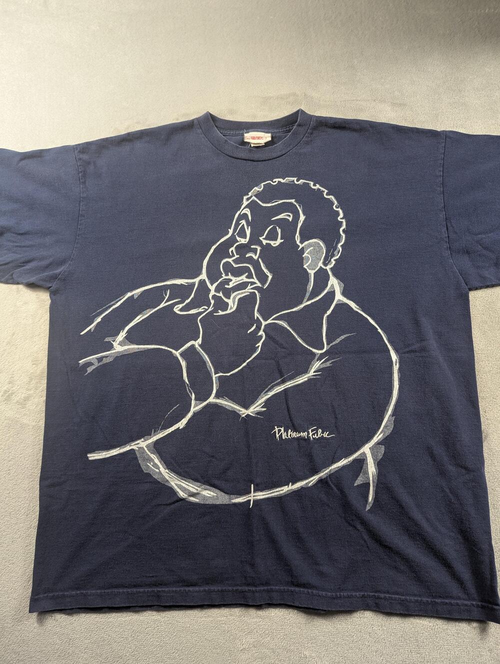 Platinum FUBU Shirt Mens 3XL Blue Graphic Hip Hop Streetwear Fat Albert Y2K VTG